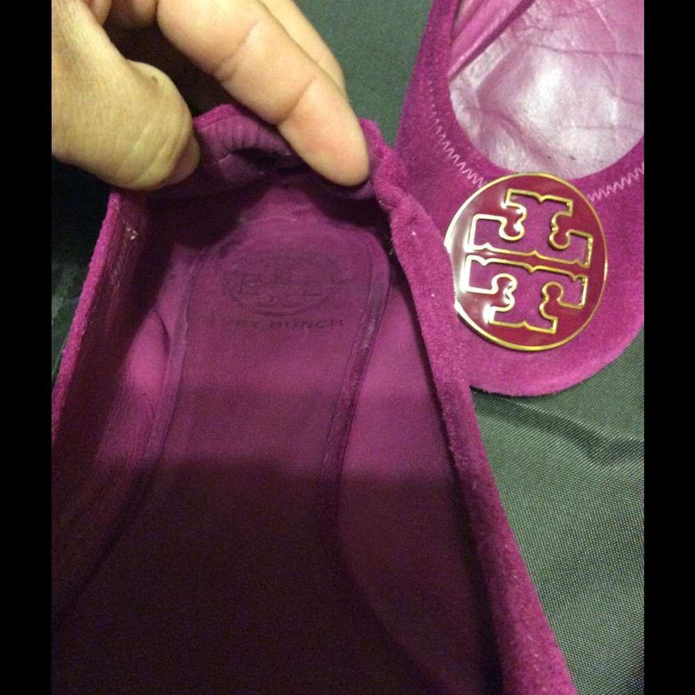 TORY BURCH Maroon Flats Sz 8 - Picture 4 of 6